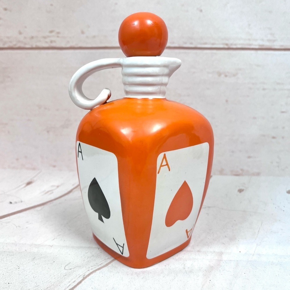 Mid Century Ace Playing Card Italian Ceramic Liquor Decanter Pucci Umbertide